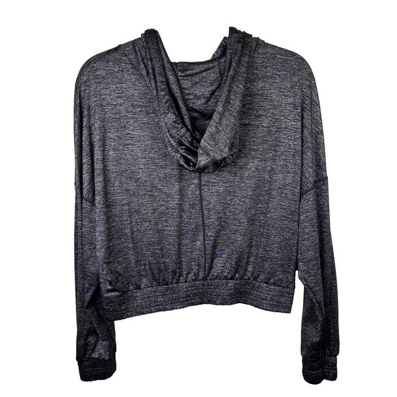Fabletics Bea Long Sleeve Pullover Hoodie Top Heather Grey Metallic Shimmer XS - Picture 6 of 15